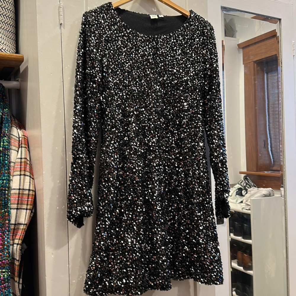 Sequin sweater dress